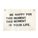 Sugarboo Be Happy For This Moment Hand Painted Wall Hanging - 37"x25"
