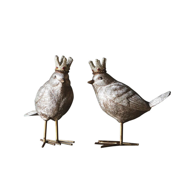 5-1/4"H Resin Bird with  Crown,