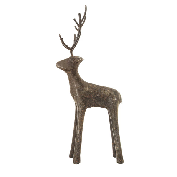 13-1/4"H Cast Iron Standing Deer