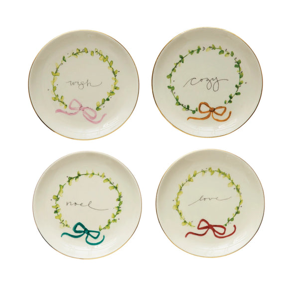 Holiday Word Stoneware Plate