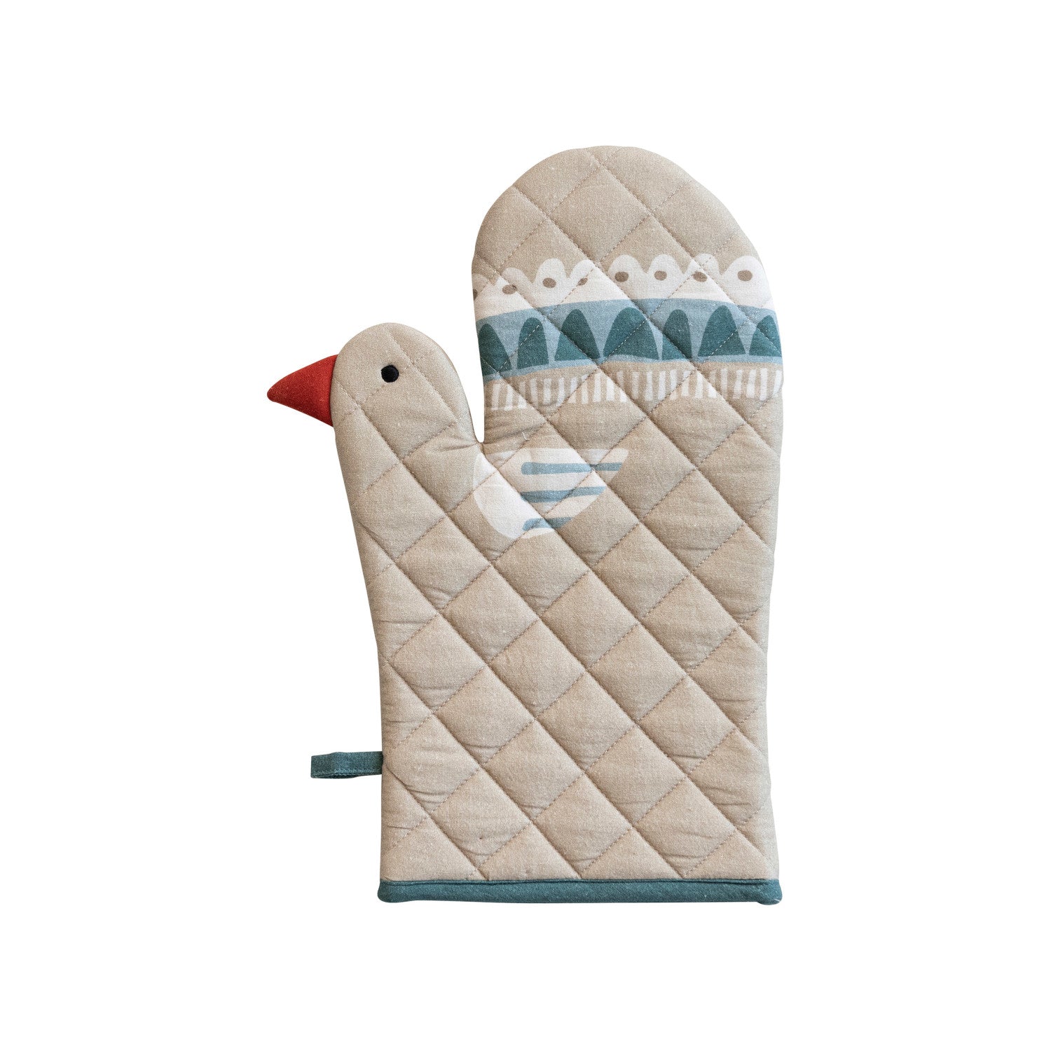 Cotton Printed Dove Shaped Hot Mitt