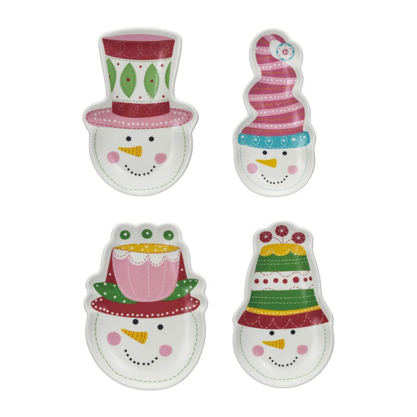 Stoneware Snowman w/ Hat Dish
