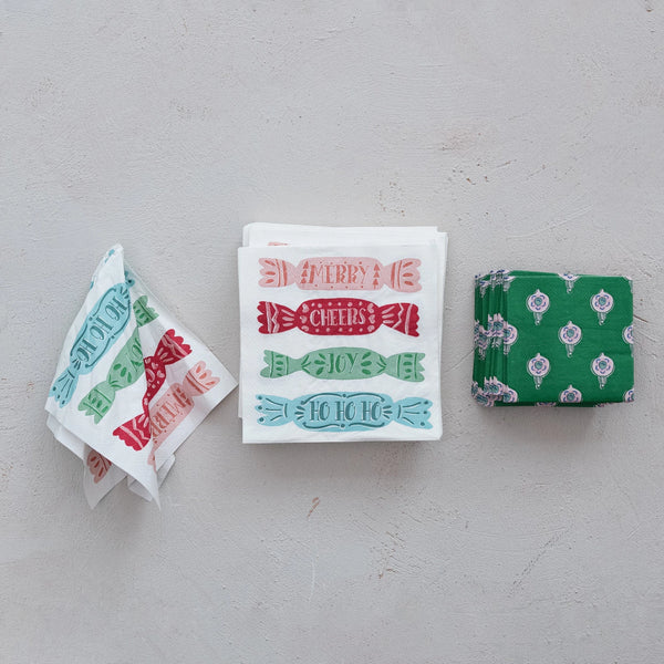 Paper Napkins with Candy Print & Word (Contains 50 Folded Pieces)