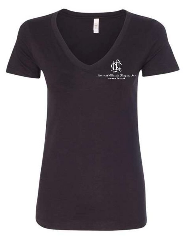 NCL short sleeve black w/white NCL slim fit (v-neck)