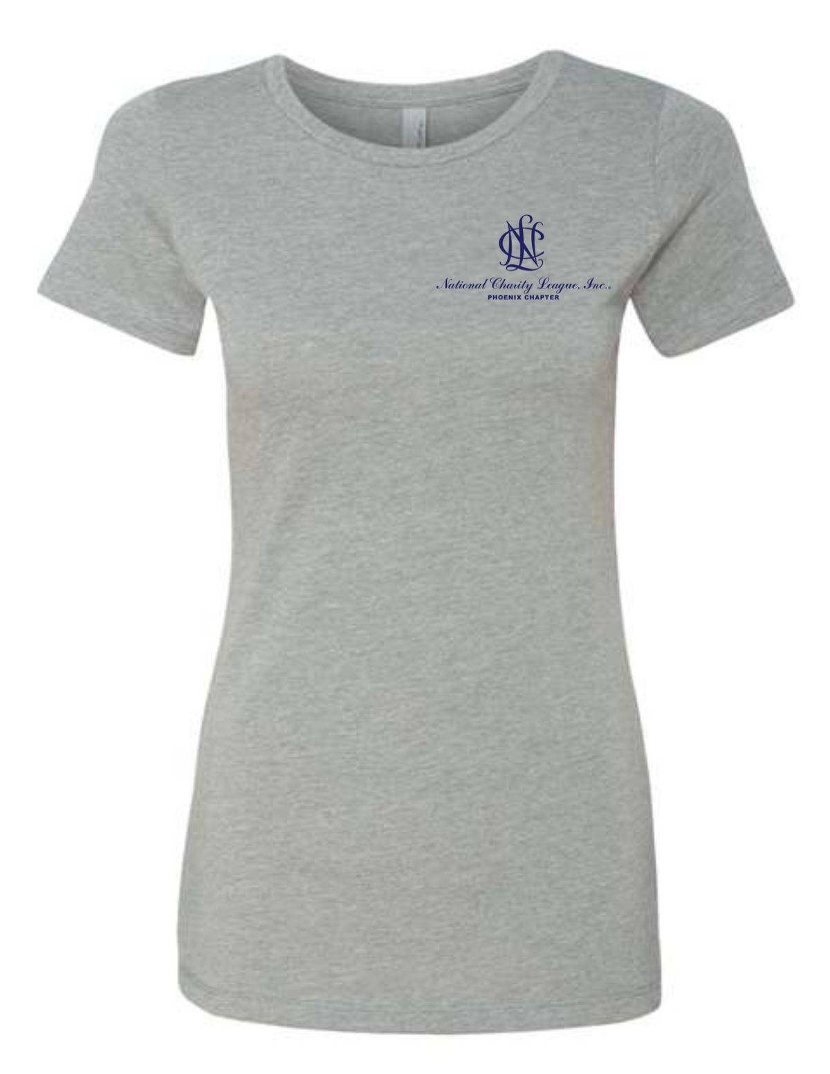 NCL short sleeve grey w/navy NCL slim fit (crew neck)