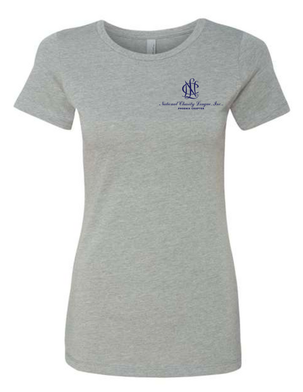 NCL short sleeve grey w/navy NCL slim fit (crew neck)