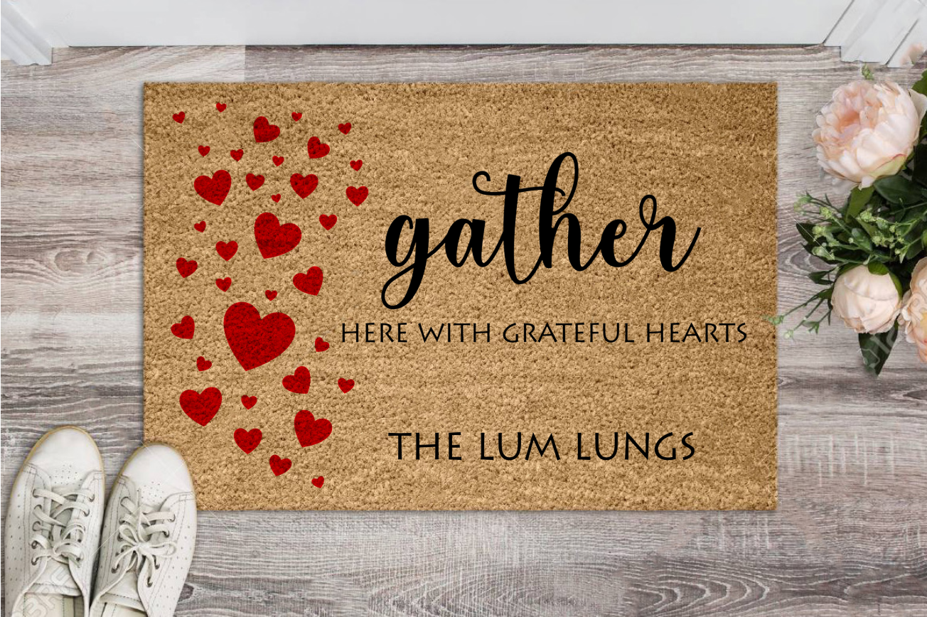 Gather with Grateful Hearts Mat